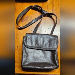 Marlo Classic Dark Brown Calfskin Leather Messenger Bag